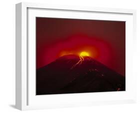 Arenal Volcano Erupting, Lava, Costa Rica-Robert Houser-Framed Premium Photographic Print