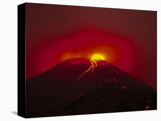 Arenal Volcano Erupting, Lava, Costa Rica-Robert Houser-Stretched Canvas