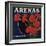 Arenas Brand - Los Angeles, California - Citrus Crate Label-Lantern Press-Framed Art Print