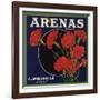 Arenas Brand - Los Angeles, California - Citrus Crate Label-Lantern Press-Framed Art Print