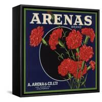Arenas Brand - Los Angeles, California - Citrus Crate Label-Lantern Press-Framed Stretched Canvas