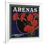 Arenas Brand - Los Angeles, California - Citrus Crate Label-Lantern Press-Framed Art Print