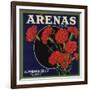 Arenas Brand - Los Angeles, California - Citrus Crate Label-Lantern Press-Framed Art Print