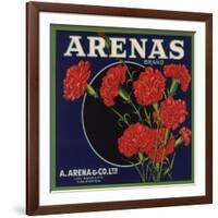 Arenas Brand - Los Angeles, California - Citrus Crate Label-Lantern Press-Framed Art Print