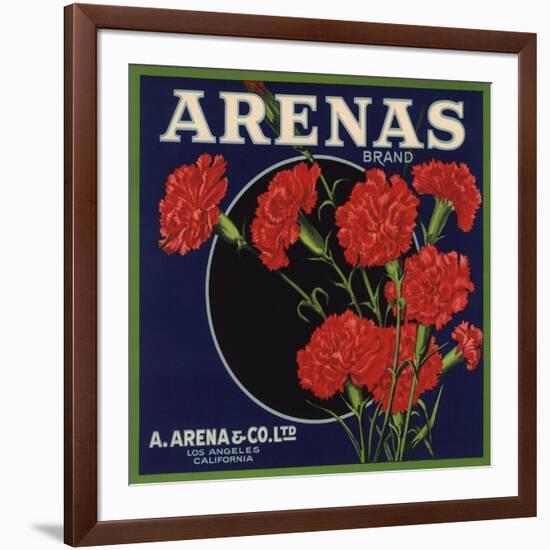 Arenas Brand - Los Angeles, California - Citrus Crate Label-Lantern Press-Framed Art Print