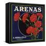 Arenas Brand - Los Angeles, California - Citrus Crate Label-Lantern Press-Framed Stretched Canvas