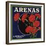 Arenas Brand - Los Angeles, California - Citrus Crate Label-Lantern Press-Framed Premium Giclee Print
