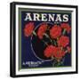 Arenas Brand - Los Angeles, California - Citrus Crate Label-Lantern Press-Framed Premium Giclee Print