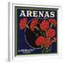 Arenas Brand - Los Angeles, California - Citrus Crate Label-Lantern Press-Framed Premium Giclee Print