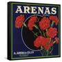 Arenas Brand - Los Angeles, California - Citrus Crate Label-Lantern Press-Framed Stretched Canvas