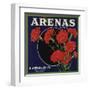 Arenas Brand - Los Angeles, California - Citrus Crate Label-Lantern Press-Framed Art Print