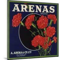 Arenas Brand - Los Angeles, California - Citrus Crate Label-Lantern Press-Mounted Art Print