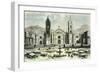 Arequipa Square and Cathedral 1869 Peru-null-Framed Giclee Print