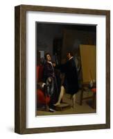 Aretino in the Studio of Tintoretto, 1848-Jean Auguste Dominique Ingres-Framed Giclee Print