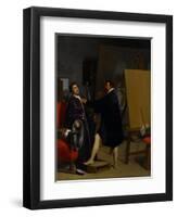 Aretino in the Studio of Tintoretto, 1848-Jean Auguste Dominique Ingres-Framed Giclee Print