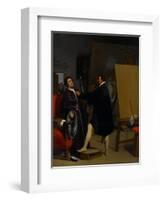 Aretino in the Studio of Tintoretto, 1848-Jean Auguste Dominique Ingres-Framed Giclee Print