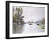 Argenteuil, view of the Small Arm of the Seine (Argenteuil, vue du Petit Bras de la Seine). 1872-Claude Monet-Framed Giclee Print