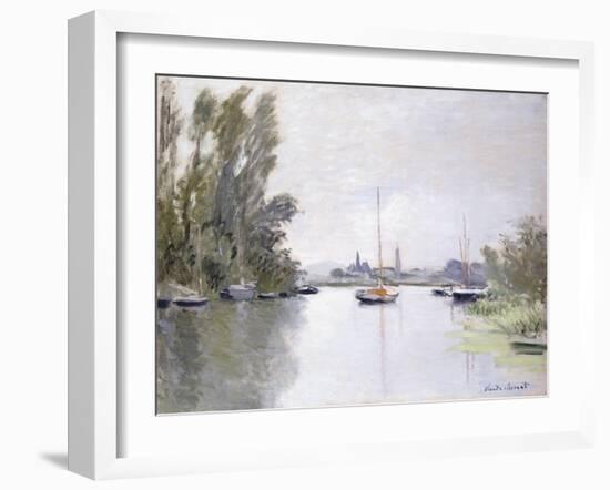 Argenteuil, view of the Small Arm of the Seine (Argenteuil, vue du Petit Bras de la Seine). 1872-Claude Monet-Framed Giclee Print