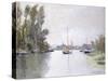 Argenteuil, view of the Small Arm of the Seine (Argenteuil, vue du Petit Bras de la Seine). 1872-Claude Monet-Stretched Canvas