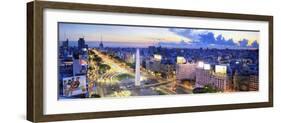 Argentina, Buenos Aires, Avenida 9 De Julio and Obelisk-Michele Falzone-Framed Photographic Print