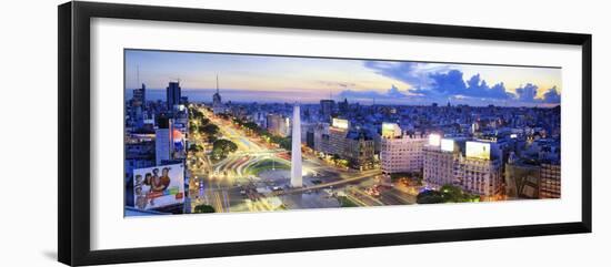 Argentina, Buenos Aires, Avenida 9 De Julio and Obelisk-Michele Falzone-Framed Photographic Print