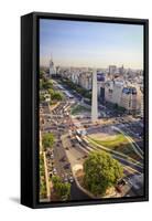 Argentina, Buenos Aires, Avenida 9 De Julio and Obelisk-Michele Falzone-Framed Stretched Canvas