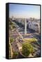 Argentina, Buenos Aires, Avenida 9 De Julio and Obelisk-Michele Falzone-Framed Stretched Canvas