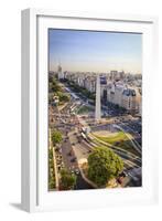 Argentina, Buenos Aires, Avenida 9 De Julio and Obelisk-Michele Falzone-Framed Photographic Print