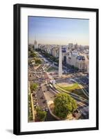 Argentina, Buenos Aires, Avenida 9 De Julio and Obelisk-Michele Falzone-Framed Photographic Print