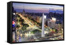 Argentina, Buenos Aires, Avenida 9 De Julio and Obelisk-Michele Falzone-Framed Stretched Canvas