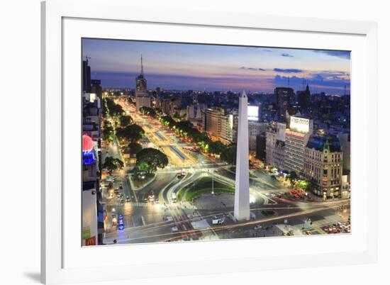 Argentina, Buenos Aires, Avenida 9 De Julio and Obelisk-Michele Falzone-Framed Photographic Print