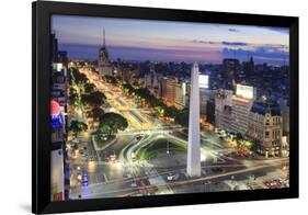 Argentina, Buenos Aires, Avenida 9 De Julio and Obelisk-Michele Falzone-Framed Photographic Print