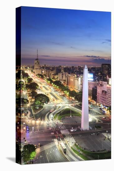 Argentina, Buenos Aires, Avenida 9 De Julio and Obelisk-Michele Falzone-Stretched Canvas