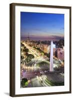 Argentina, Buenos Aires, Avenida 9 De Julio and Obelisk-Michele Falzone-Framed Photographic Print