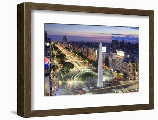 Argentina, Buenos Aires, Avenida 9 De Julio and Obelisk-Michele Falzone-Framed Photographic Print