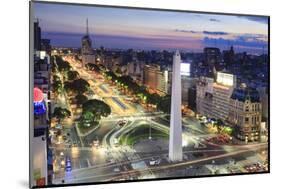 Argentina, Buenos Aires, Avenida 9 De Julio and Obelisk-Michele Falzone-Mounted Photographic Print