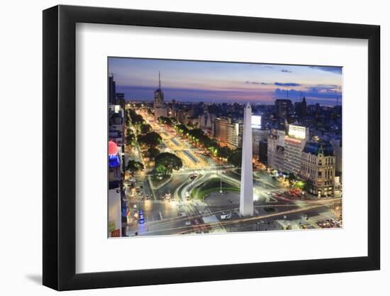 Argentina, Buenos Aires, Avenida 9 De Julio and Obelisk-Michele Falzone-Framed Premium Photographic Print