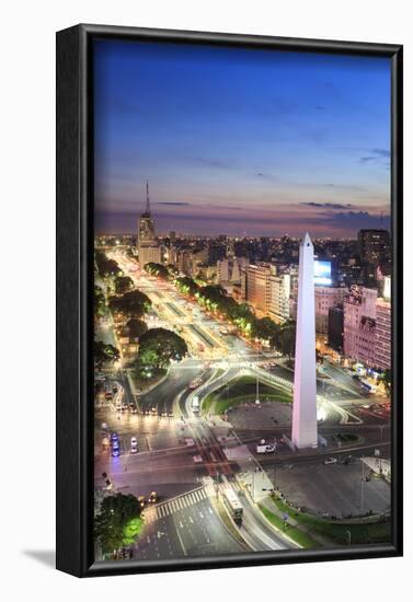 Argentina, Buenos Aires, Avenida 9 De Julio and Obelisk-Michele Falzone-Framed Photographic Print