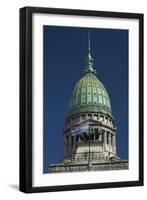 Argentina, Buenos Aires, Congress-Palace, Detail, National-Flags-Chris Seba-Framed Photographic Print