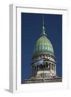 Argentina, Buenos Aires, Congress-Palace, Detail, National-Flags-Chris Seba-Framed Photographic Print