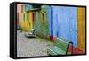 Argentina, Buenos Aires, La Boca, Old wall, colors-George Theodore-Framed Stretched Canvas