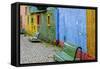 Argentina, Buenos Aires, La Boca, Old wall, colors-George Theodore-Framed Stretched Canvas