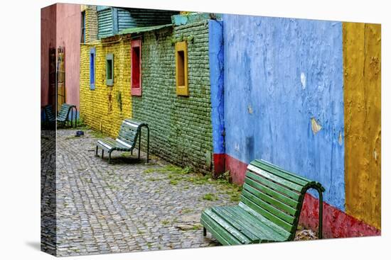 Argentina, Buenos Aires, La Boca, Old wall, colors-George Theodore-Stretched Canvas