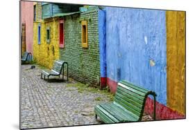 Argentina, Buenos Aires, La Boca, Old wall, colors-George Theodore-Mounted Photographic Print