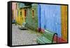 Argentina, Buenos Aires, La Boca, Old wall, colors-George Theodore-Framed Stretched Canvas