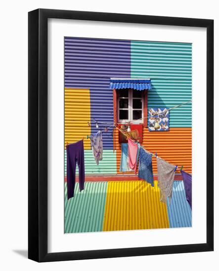 Argentina, Buenos Aires Province, City of Buenos Aires, La Boca, View of Colourful Caminito.-Karol Kozlowski-Framed Photographic Print