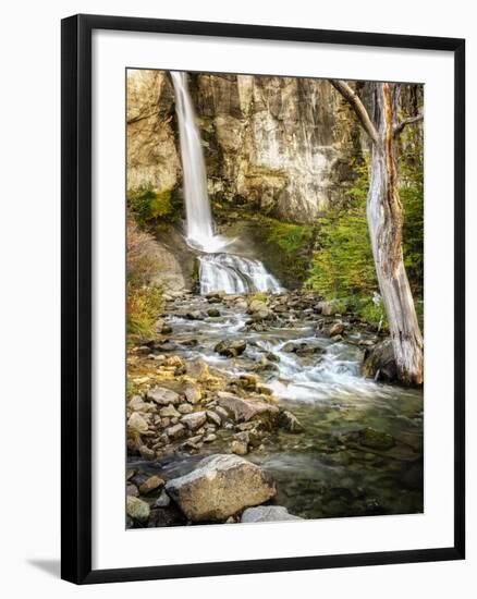 Argentina, El Chalten, Patagonia, Los Glaciares, waterfall-George Theodore-Framed Photographic Print