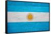 Argentina Flag Design with Wood Patterning - Flags of the World Series-Philippe Hugonnard-Framed Stretched Canvas