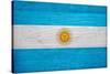 Argentina Flag Design with Wood Patterning - Flags of the World Series-Philippe Hugonnard-Stretched Canvas