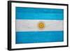 Argentina Flag Design with Wood Patterning - Flags of the World Series-Philippe Hugonnard-Framed Art Print